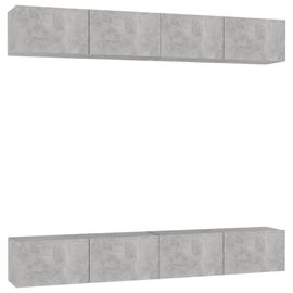 Vidaxl Meubles Tv 4 Pcs Gris Béton 100x30x30 Cm Aggloméré