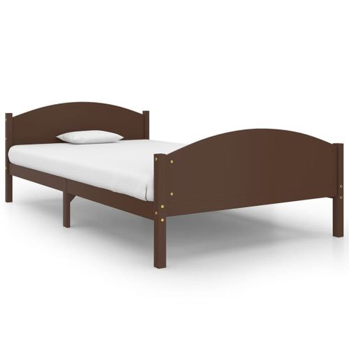 Vidaxl Cadre De Lit Marron Foncé Bois De Pin Massif 120x200 Cm