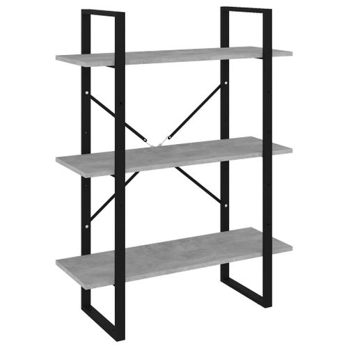 Vidaxl Bibliothèque Gris Béton 80x30x105 Cm Aggloméré