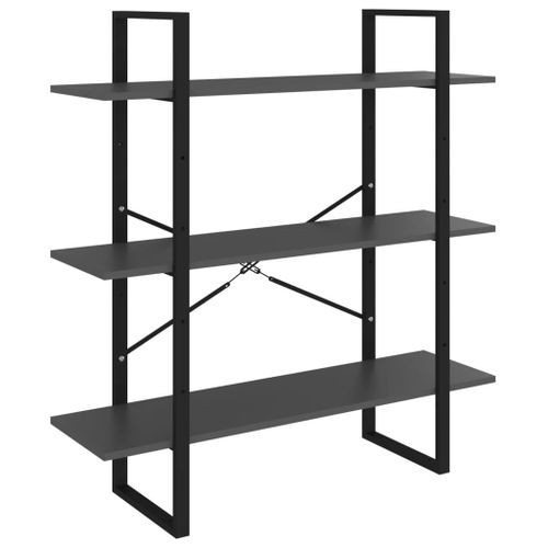Vidaxl Bibliothèque Gris 100x30x105 Cm Aggloméré