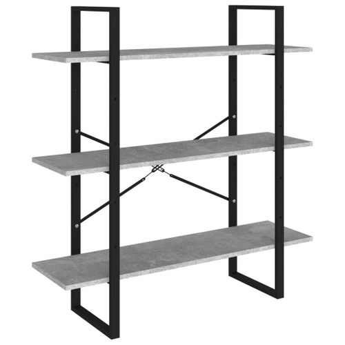 Vidaxl Bibliothèque Gris Béton 100x30x105 Cm Aggloméré