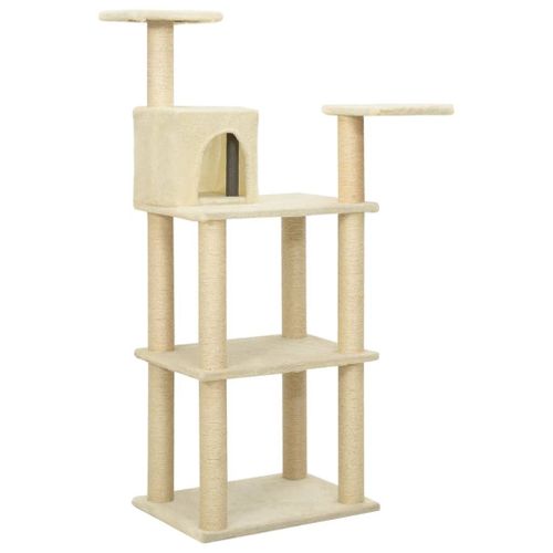 Vidaxl Arbre À Chat Avec Griffoirs En Sisal Crème 119 Cm