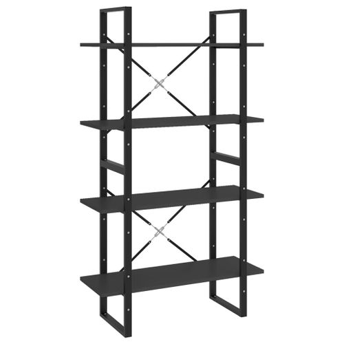 Vidaxl Bibliothèque À 4 Niveaux Gris 80x30x140 Cm Aggloméré