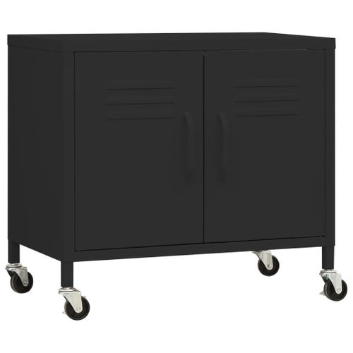 Vidaxl Armoire De Rangement Noir 60x35x49 Cm Acier