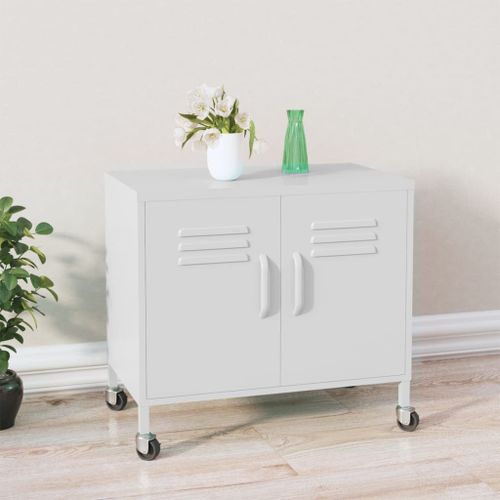 Vidaxl Armoire De Rangement Blanc 60x35x49 Cm Acier