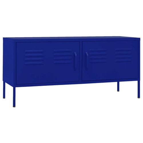 Vidaxl Meuble Tv Bleu Marine 105x35x50 Cm Acier