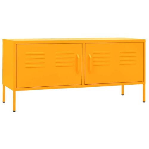 Vidaxl Meuble Tv Jaune Moutarde 105x35x50 Cm Acier