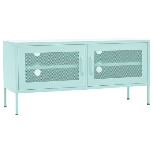 Vidaxl Meuble Tv Vert Menthe 105x35x50 Cm Acier