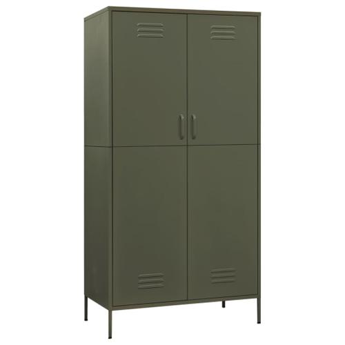 Vidaxl Garde-Robe Vert Olive 90x50x180 Cm Acier