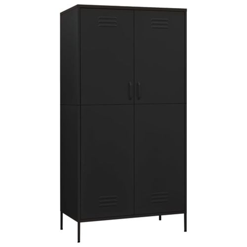 Vidaxl Garde-Robe Noir 90x50x180 Cm Acier