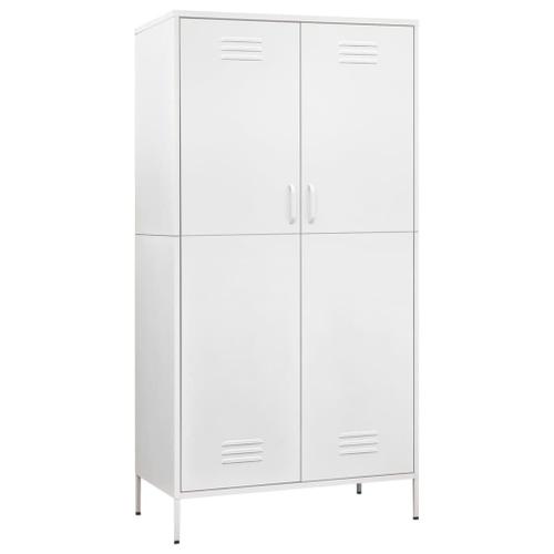 Vidaxl Garde-Robe Blanc 90x50x180 Cm Acier