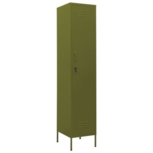 Vidaxl Armoire À Casiers Vert Olive 35x46x180 Cm Acier