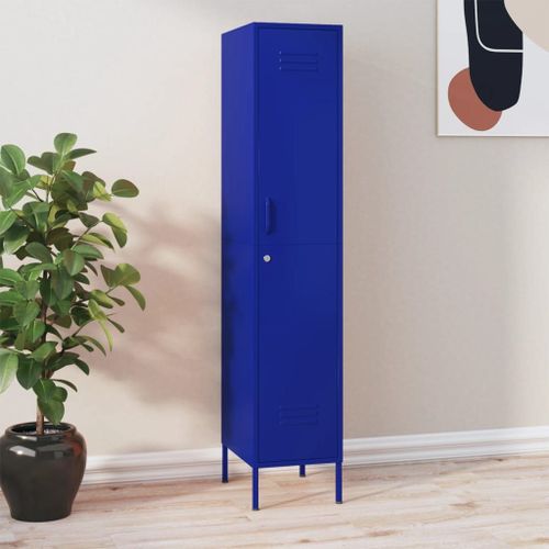 Vidaxl Armoire À Casiers Bleu Marine 35x46x180 Cm Acier