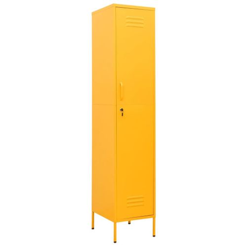 Vidaxl Armoire À Casiers Jaune Moutarde 35x46x180 Cm Acier