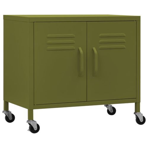 Vidaxl Armoire De Rangement Vert Olive 60x35x56 Cm Acier