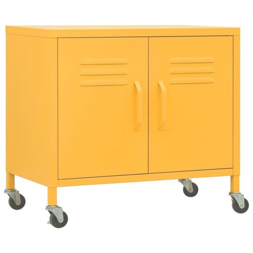 Vidaxl Armoire De Rangement Jaune Moutarde 60x35x49 Cm Acier