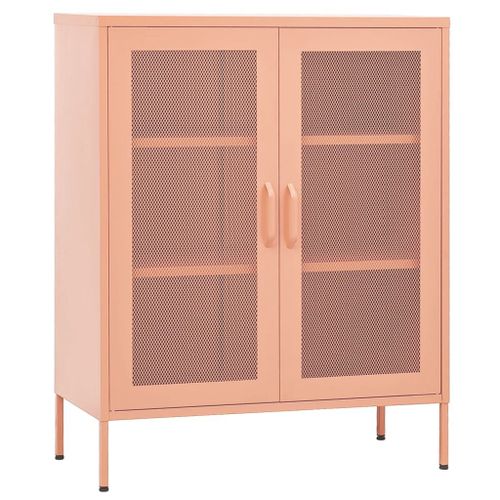 Vidaxl Armoire De Rangement Rose 80x35x101,5 Cm Acier