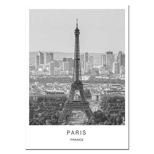 Toile De Peinture En Noir Et Blanc, Paysage De Ville Mondiale, Affiche Imprimée De Paris, Londres, New York, Style Nordique, Tableau D'art Mural, Décor De Maison Sans Cadre?40x40cm