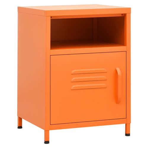 Vidaxl Table De Chevet Orange 35x35x51 Cm Acier