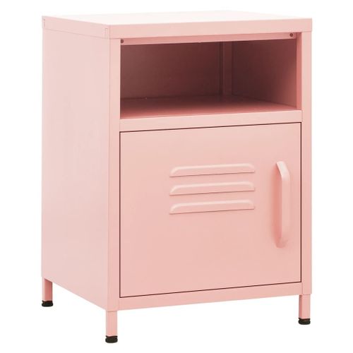 Vidaxl Table De Chevet Rose 35x35x51 Cm Acier
