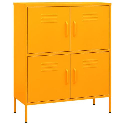 Vidaxl Armoire De Rangement Jaune Moutarde 80x35x101,5 Cm Acier