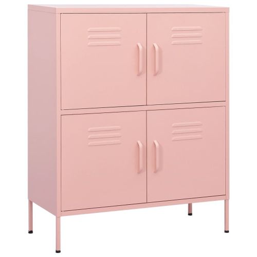 Vidaxl Armoire De Rangement Rose 80x35x101,5 Cm Acier