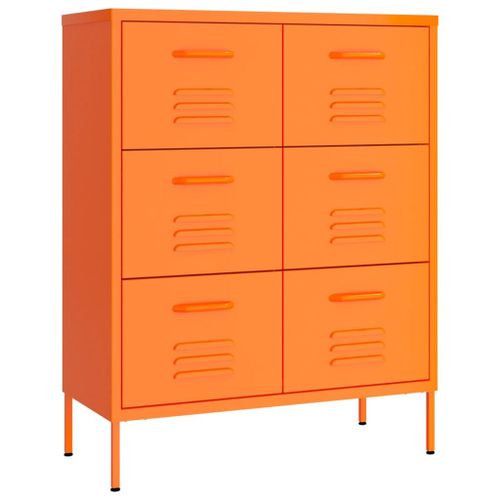 Vidaxl Armoire À Tiroirs Orange 80x35x101,5 Cm Acier