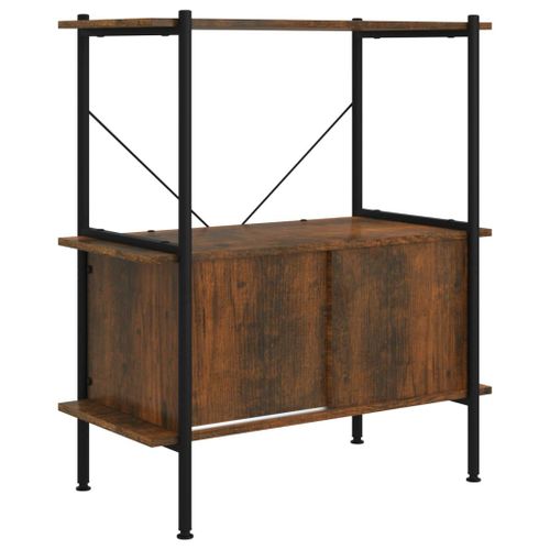 Vidaxl Étagère À 3 Niveaux Armoire 80x40x92 Cm Acier Bois D'ingénierie