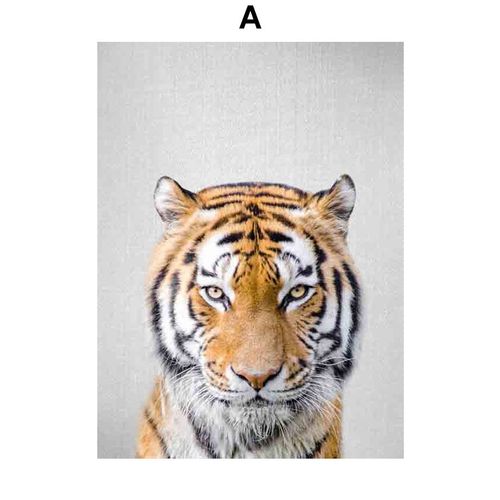 Peinture Sur Toile Avec Tigre, Ours, Alpaga, Lion, Antilope, Jungle, Animaux, Affiches Et Imprimés Nordiques, Photos Murales, Décor De Chambre D'enfant Sans Cadre?40x40cm