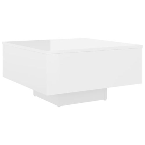 Vidaxl Table Basse Blanc Brillant 60x60x31,5 Cm Aggloméré