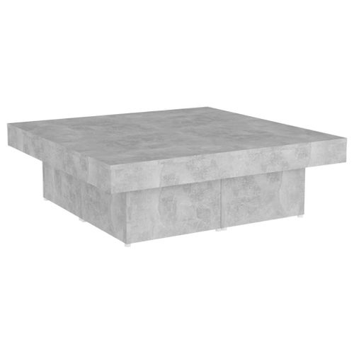 Vidaxl Table Basse Gris Béton 90x90x28 Cm Aggloméré