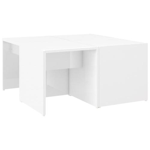 Vidaxl Tables Basses 4 Pcs Blanc Brillant 33x33x33 Cm Aggloméré