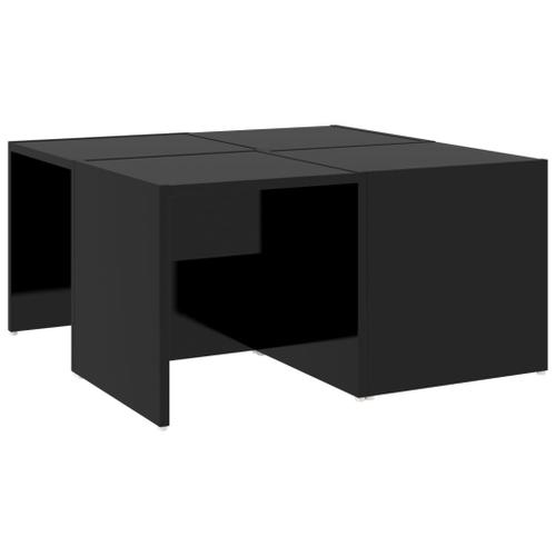 Vidaxl Tables Basses 4 Pcs Noir Brillant 33x33x33 Cm Aggloméré