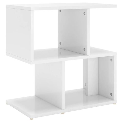 Vidaxl Table De Chevet Blanc Brillant 50x30x51,5 Cm Aggloméré