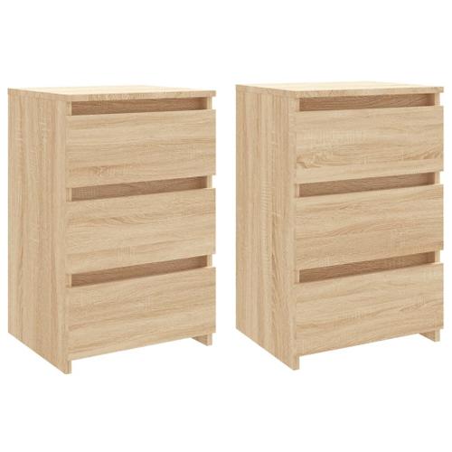 Vidaxl Tables De Chevet 2 Pcs Chêne Sonoma 40x35x62,5 Cm Aggloméré