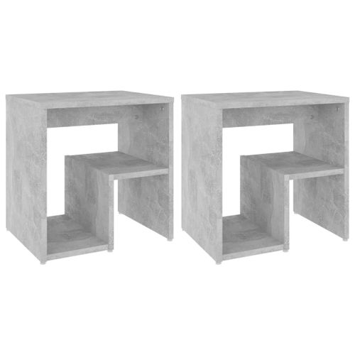 Vidaxl Tables De Chevet 2 Pcs Gris Béton 40x30x40 Cm Aggloméré