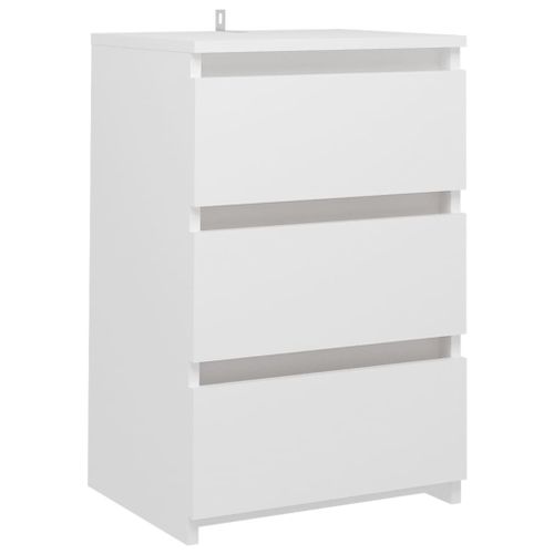 Vidaxl Table De Chevet Blanc 40x35x62,5 Cm Aggloméré