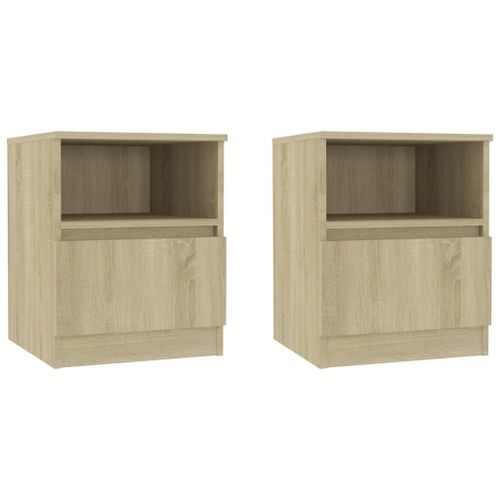 Vidaxl Tables De Chevet 2 Pcs Chêne Sonoma 40x40x50 Cm Aggloméré