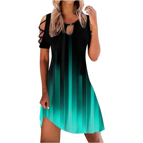 Robes D'été Pour Les Femmes, Motif Floral Enveloppé Jupe, V - Cou Robe De Plage, Lacets Volants Jupe Décontractée