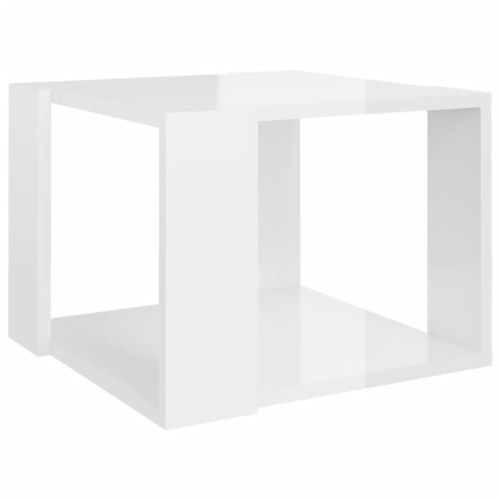 Vidaxl Table Basse Blanc Brillant 40x40x30 Cm Aggloméré