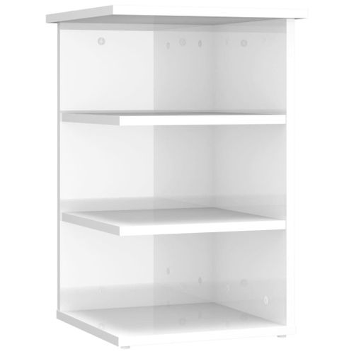 Vidaxl Armoire Latérale Blanc Brillant 35x35x55 Cm Aggloméré