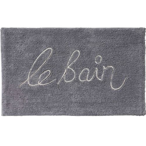 Tapis de bain en coton fantaisie gris
