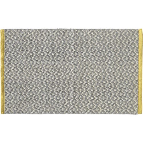 Tapis de bain en polyester fantaisie gris et jaune