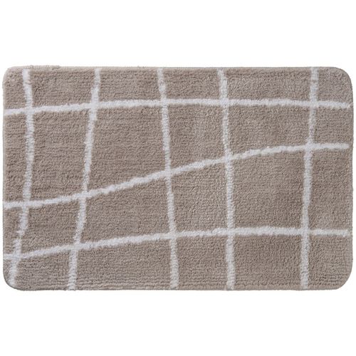 Tapis de bain en polyester fantaisie taupe