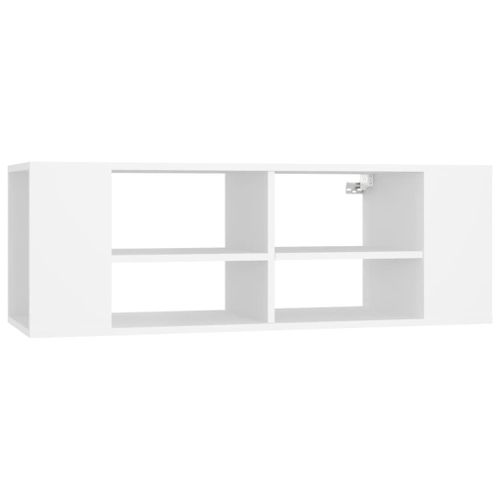Vidaxl Meuble Tv Mural Blanc 102x35x35 Cm Aggloméré