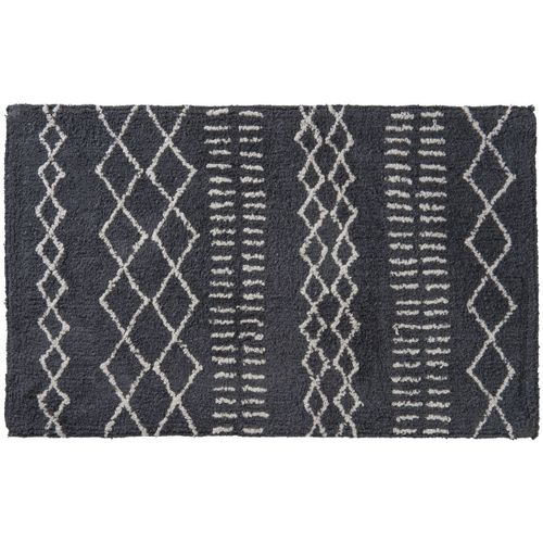 Tapis de bain en coton fantaisie anthracite