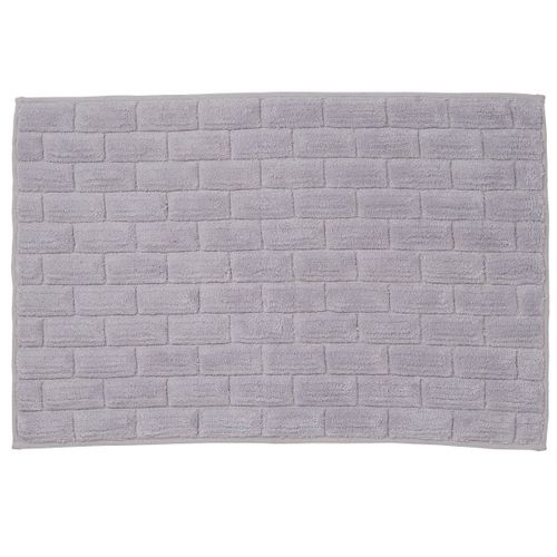 Tapis de bain en coton uni gris