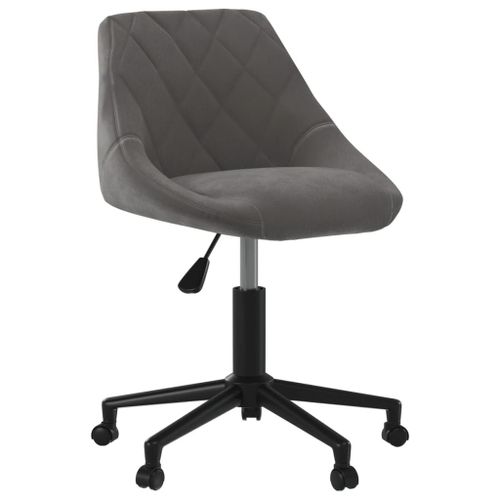 Vidaxl Chaise Pivotante De Bureau Gris Foncé Velours