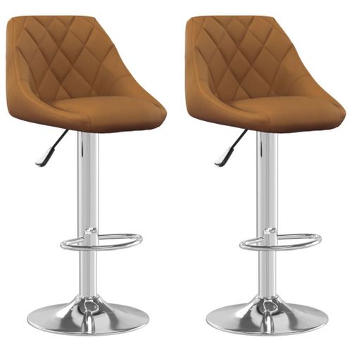Vidaxl Tabourets De Bar 2 Pcs Marron Velours