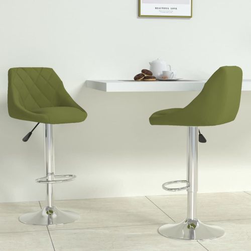 Vidaxl Tabourets De Bar 2 Pcs Vert Clair Velours